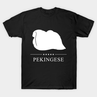 Pekingese Dog White Silhouette T-Shirt